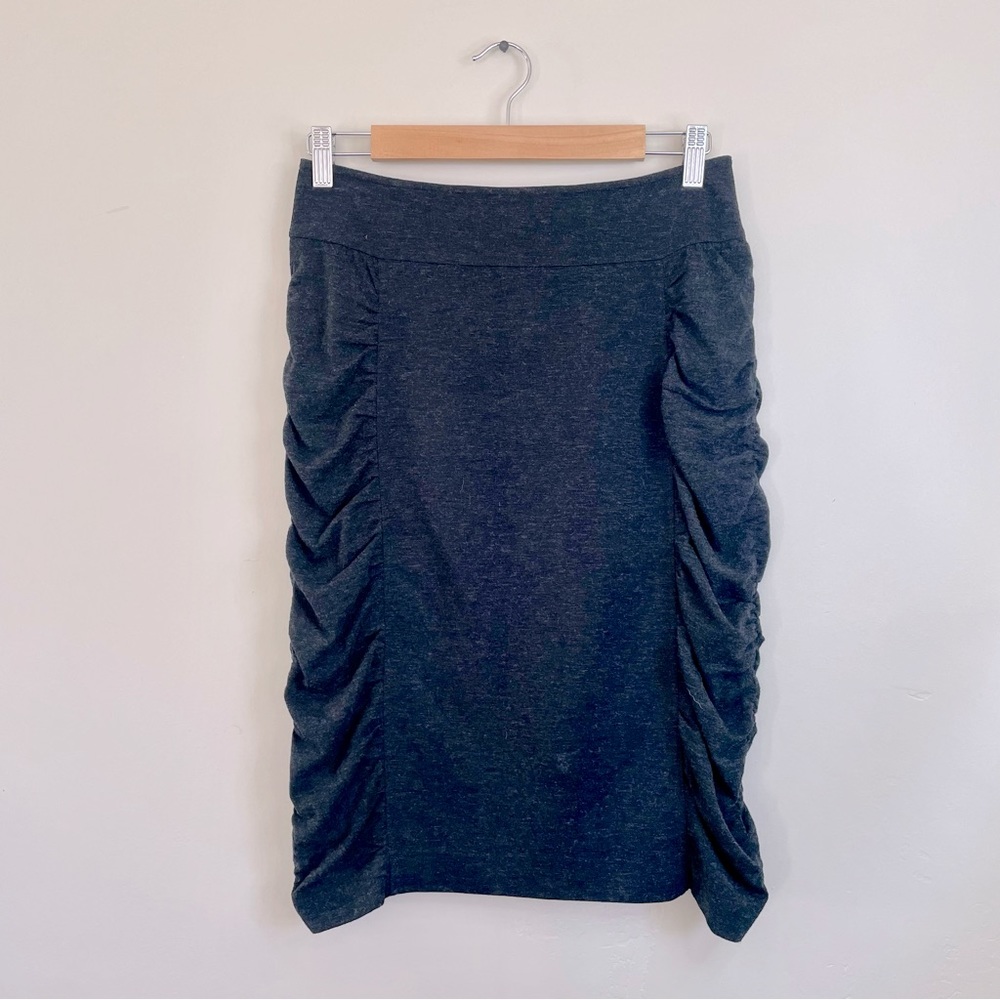 Classiques Entier Ruffled Pencil Skirt Dark Grey